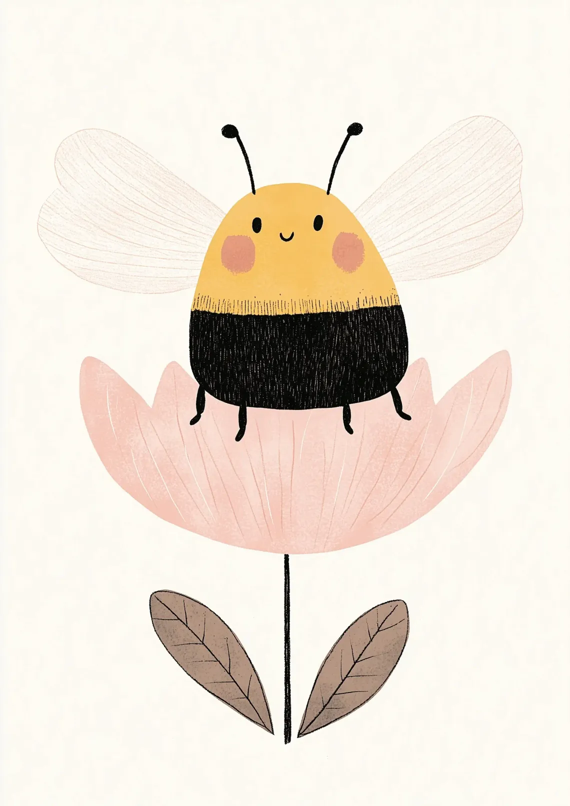 Bee with yellow and black stripes resting on a vibrant flower, showing detailed texture and vivid colors.