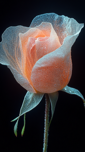 Vintage Macro Close-Up of Rose Petal with Moody Lighting