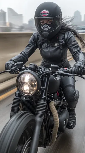 Bettie Page on Vintage British Motorcycle