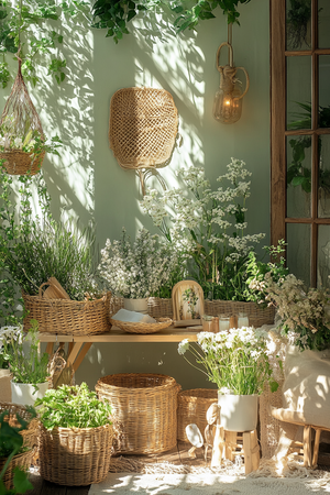 Boho Chic Decor Element in English Cottage Garden