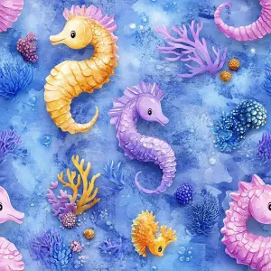 Vibrant Visions of Seahorses Amidst Colorful Corals