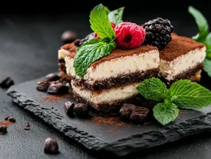 Chocolate Cake Topped with Berries