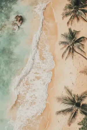Vintage Oil Painting Expertly Captures Beach