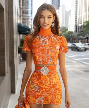 Woman in Orange Dress